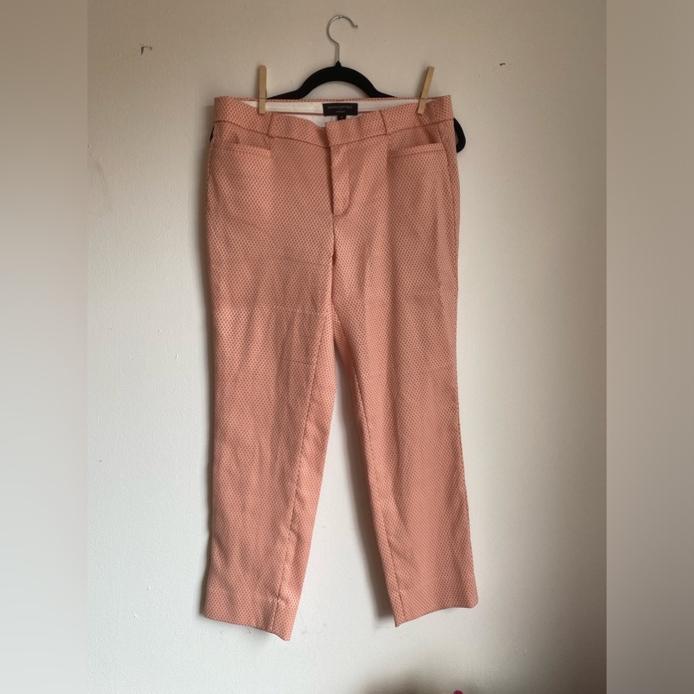 Pink and white work pants